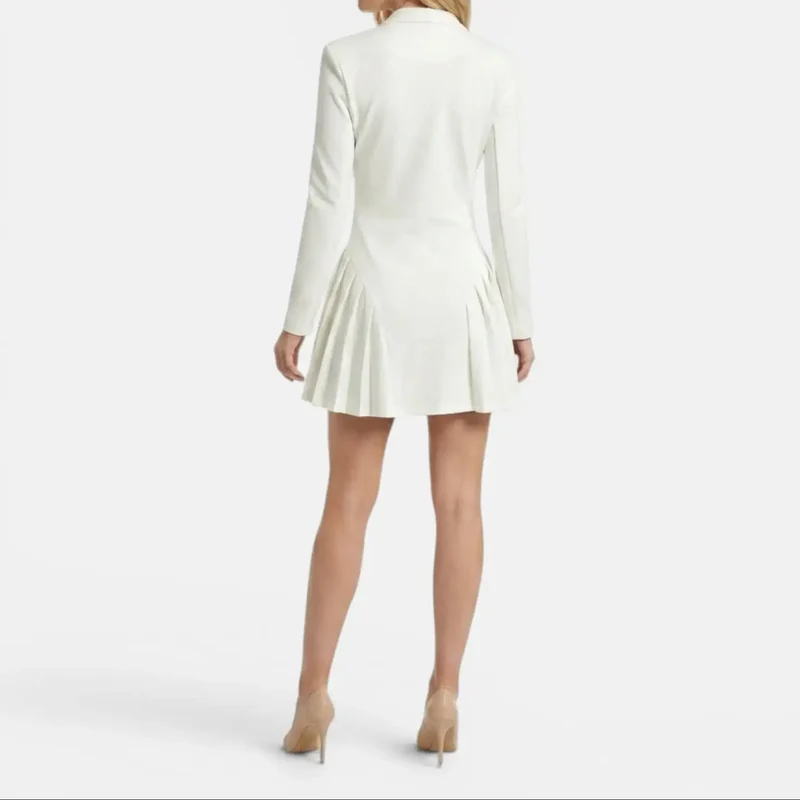 Women's Premium White Blazer Mini Dress | Elegant Tailored Cocktail Outfit