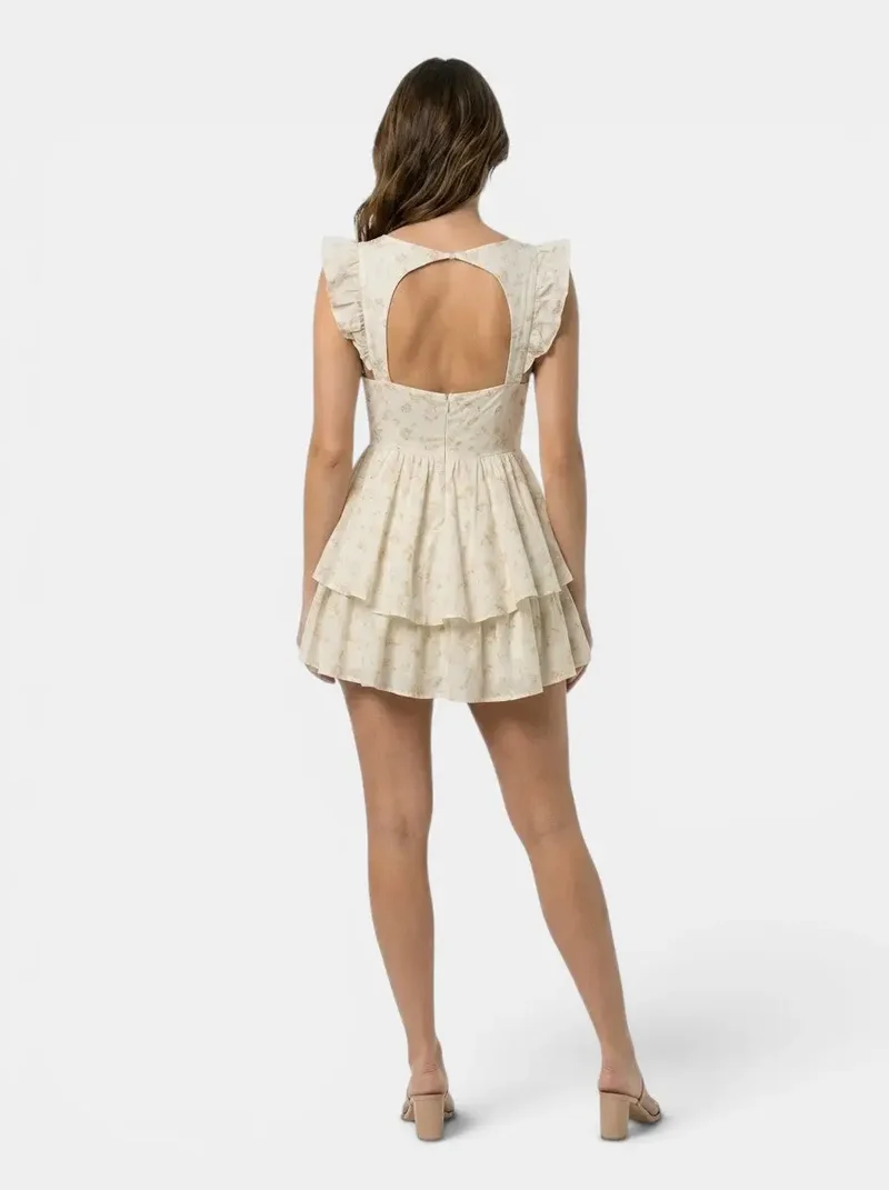 Women's Lightweight Lace Mini Dress | Elegant V-Neck Summer Outfit
