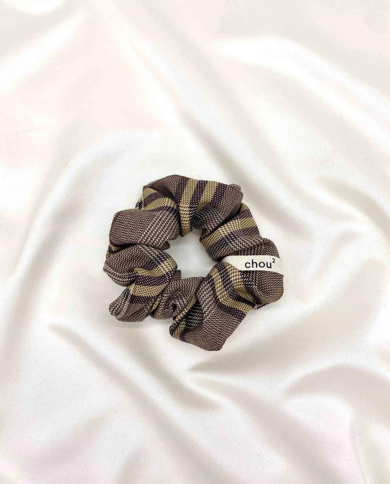 Chouchou upcyclé tartan