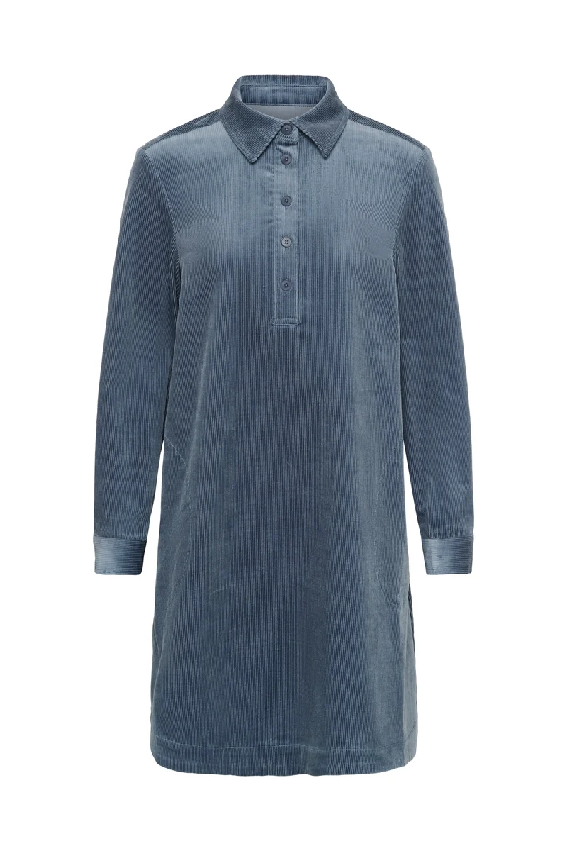 Robe courte en velours côtelé à col chemise Corintha