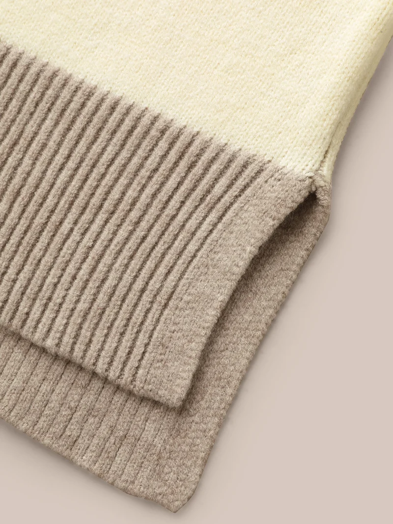 Supersoft Essentials Contrast Slit Hem Texture Pullover