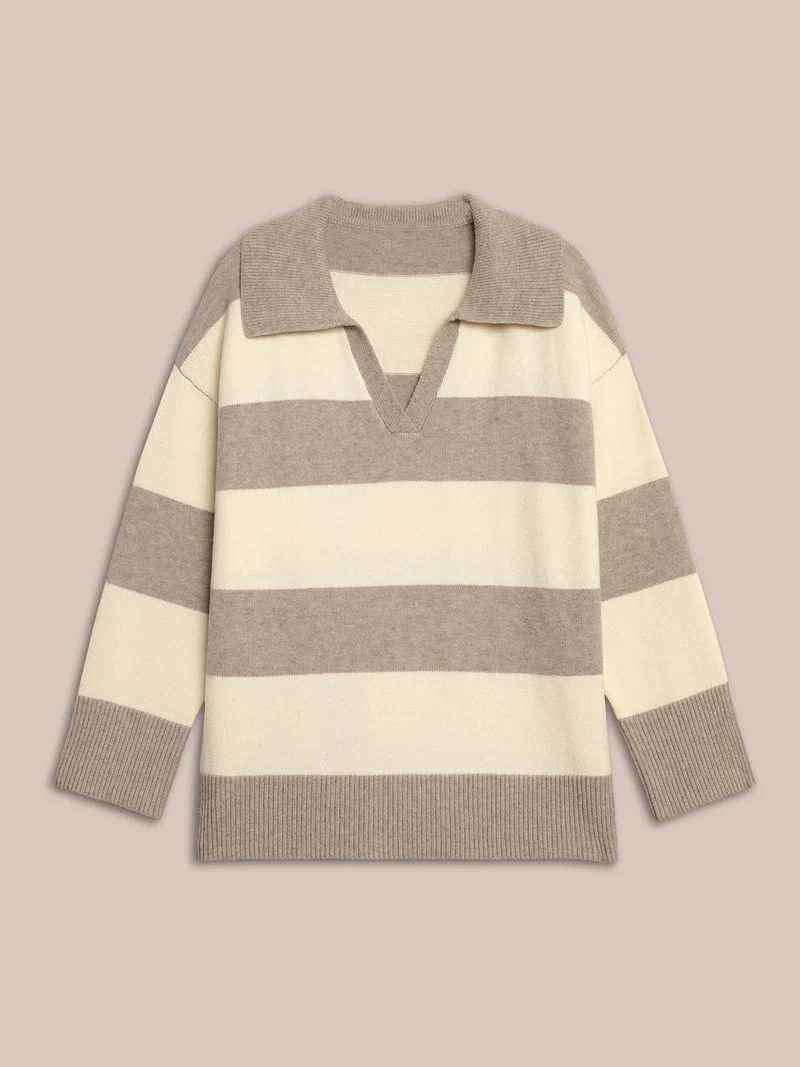 Supersoft Essentials Contrast Slit Hem Texture Pullover