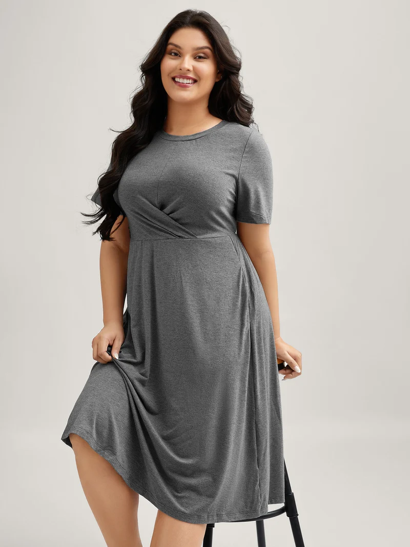 Supersoft Gathered Bodice Midi Dress