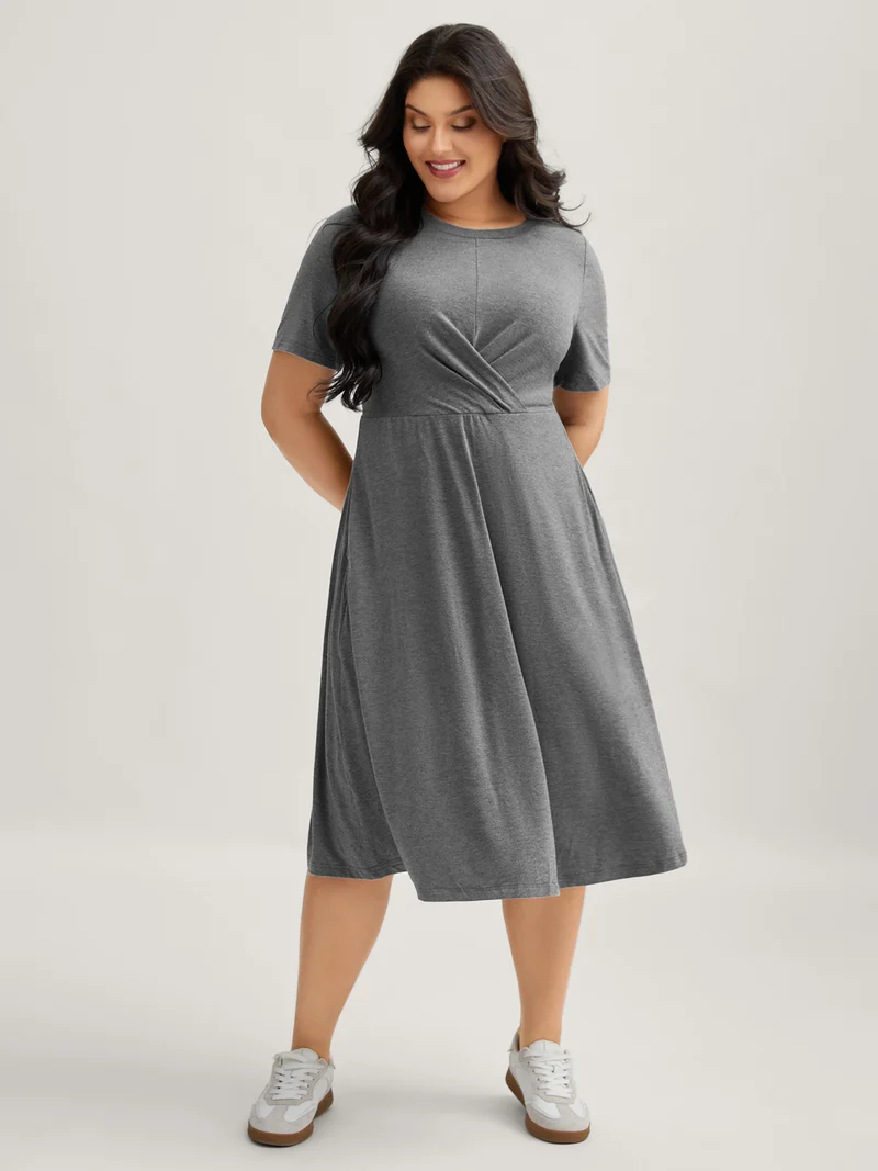 Supersoft Gathered Bodice Midi Dress