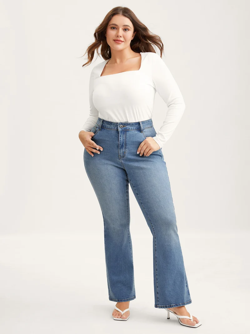 Butt-Lift Bootcut Mid Rise Jeans