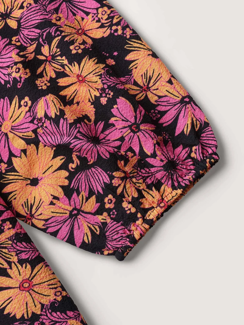 Floral Shirred Bust-Ease Midi Dress