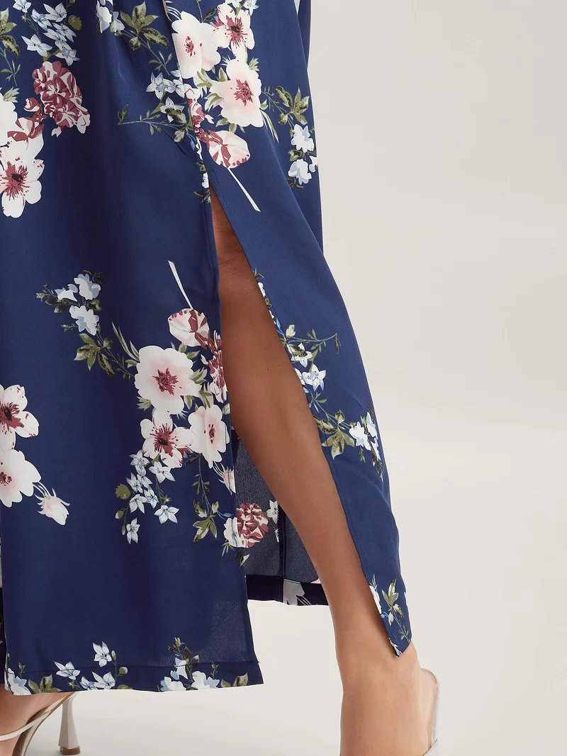 Large Floral Print Wide-Leg Pants