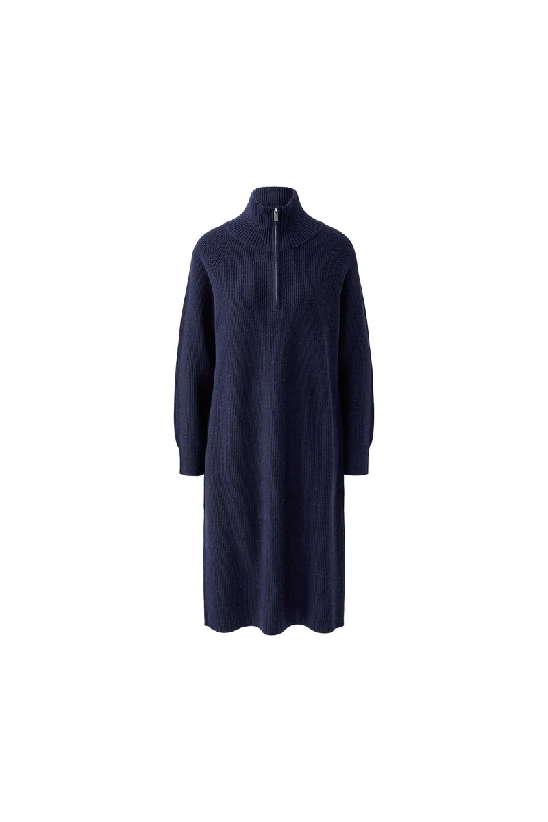 Robe midi en tricot à col zippé