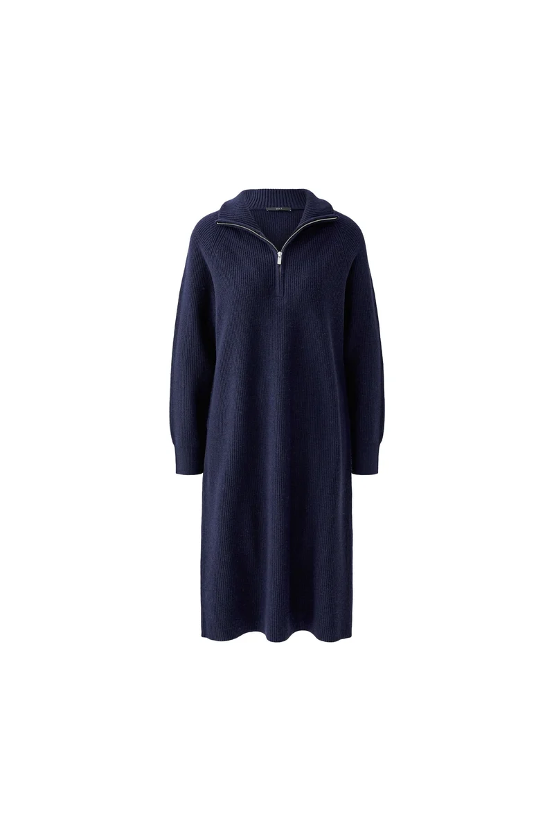 Robe midi en tricot à col zippé