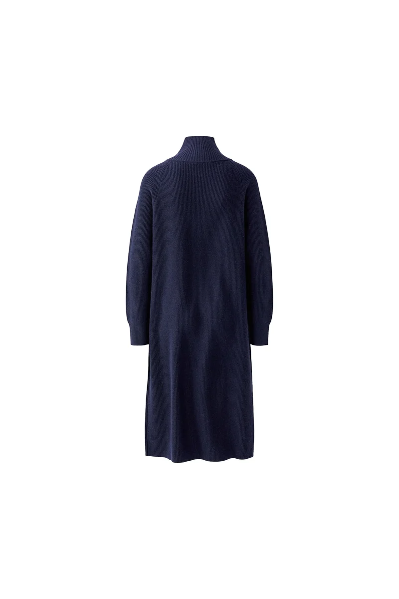 Robe midi en tricot à col zippé