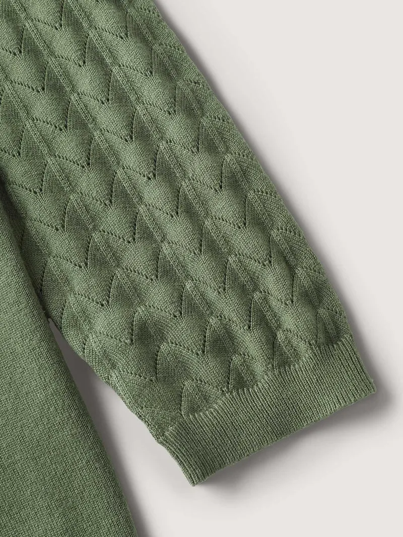 Asymmetrical Hem Cut-Out Knit Cardigan
