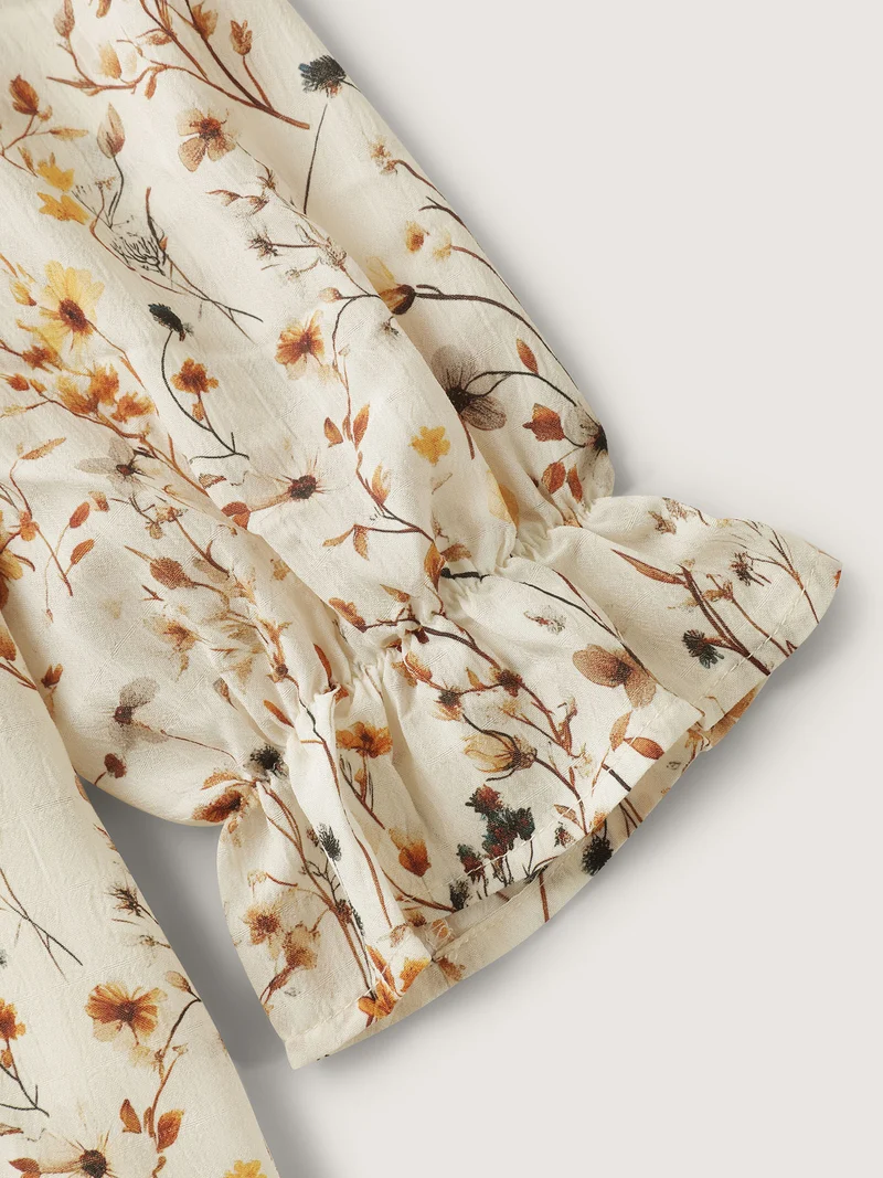 Floral Print Long Sleeve Blouse