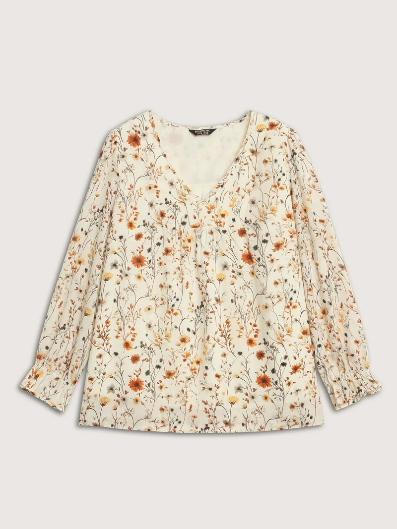Floral Print Long Sleeve Blouse