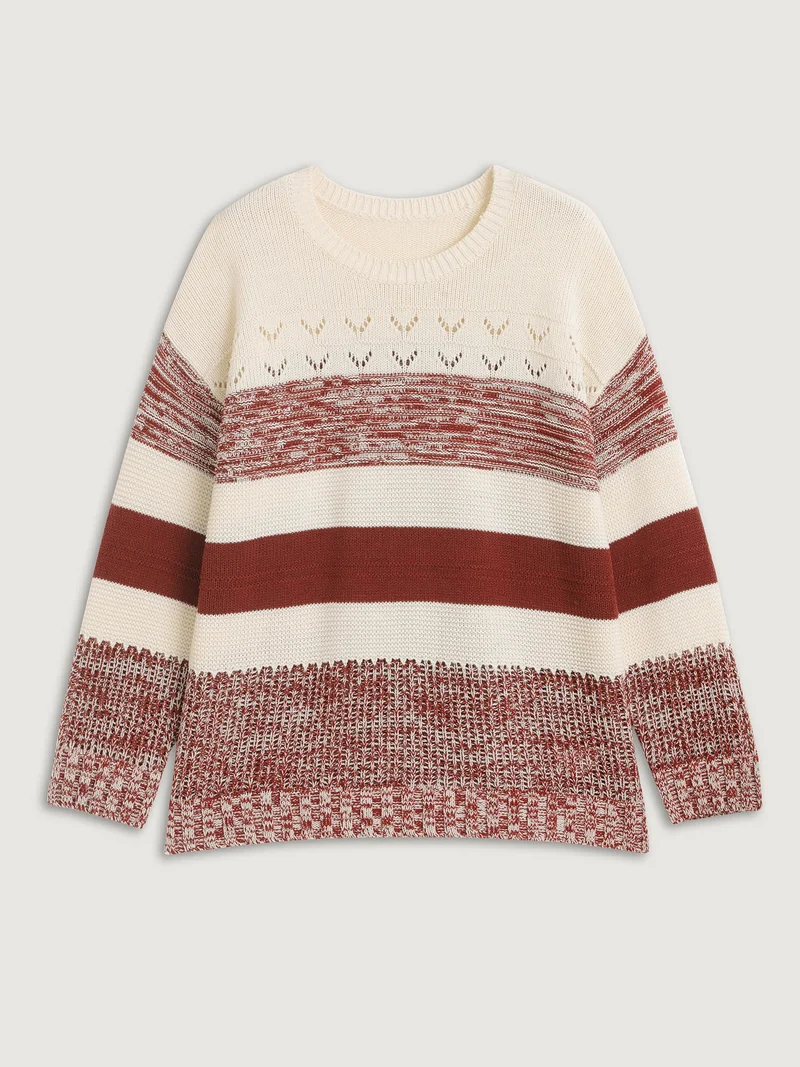 Color Block Textured Cut-Out Sweatshirt