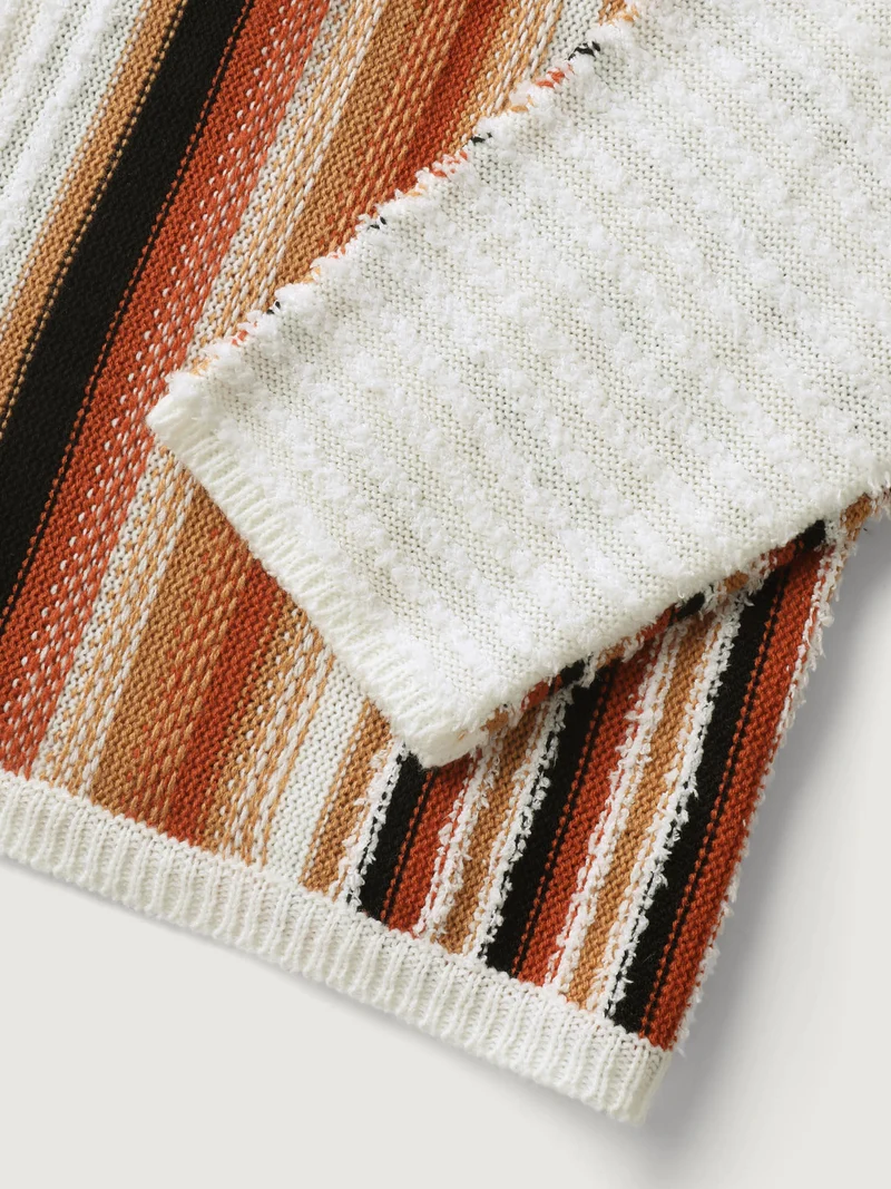Earthy Stripes Drop Shoulder Lightweight Pullover