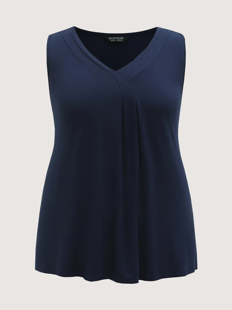 Supersoft Pleated V-Neck Tank Top