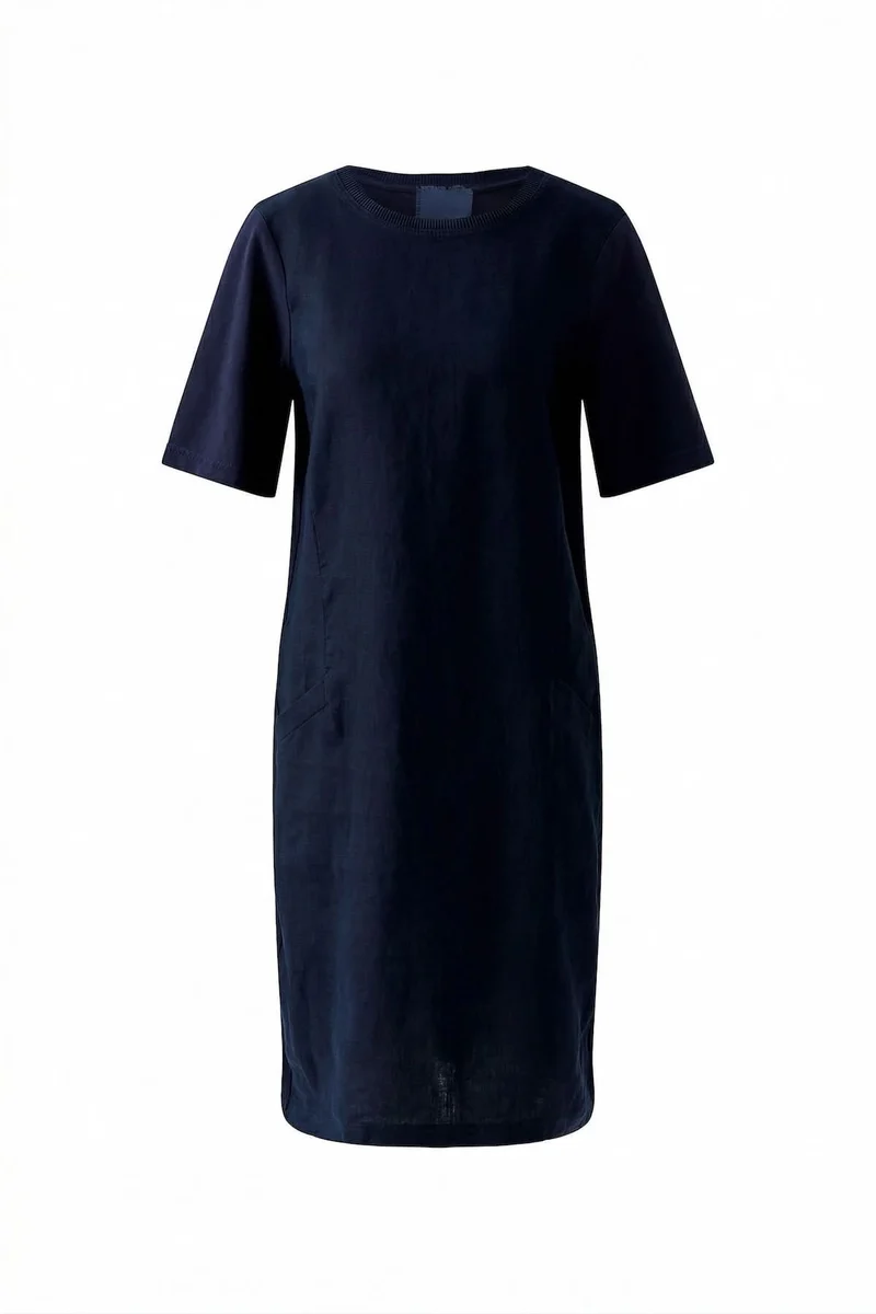 Robe droite minimaliste manches courtes