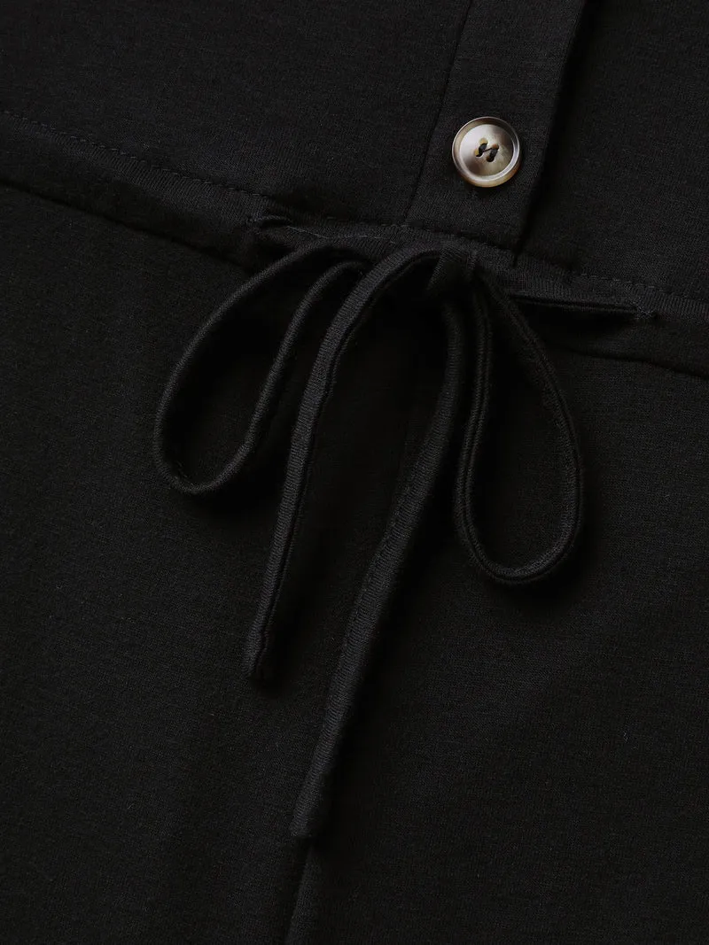 Supersoft Waist Drawstring Pockets Jumpsuit