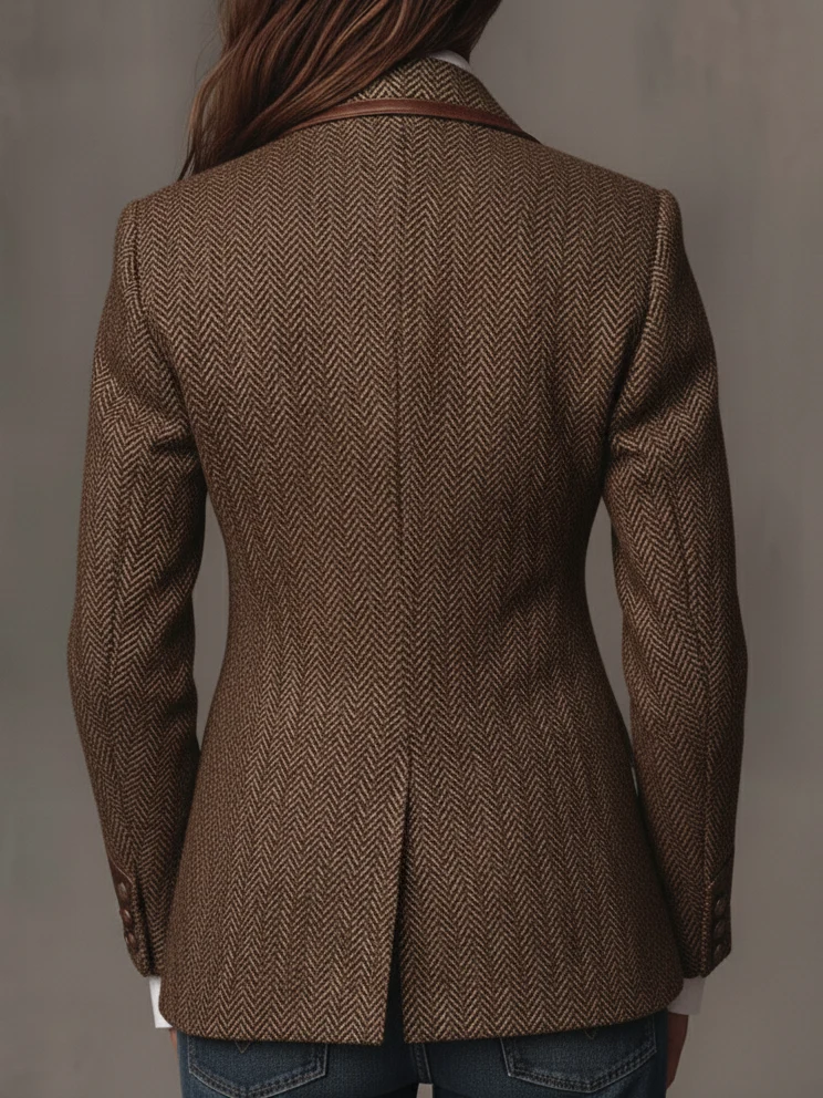 Theodora | Herringbone Panel Blazer