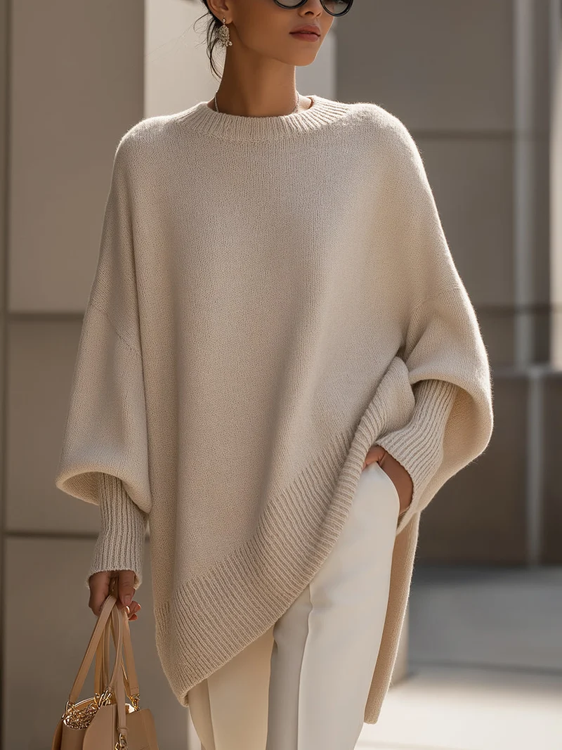 Jennifer | Oversized Draped Wide-Neck Sweater