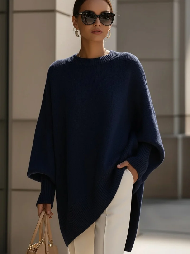 Jennifer | Oversized Draped Wide-Neck Sweater