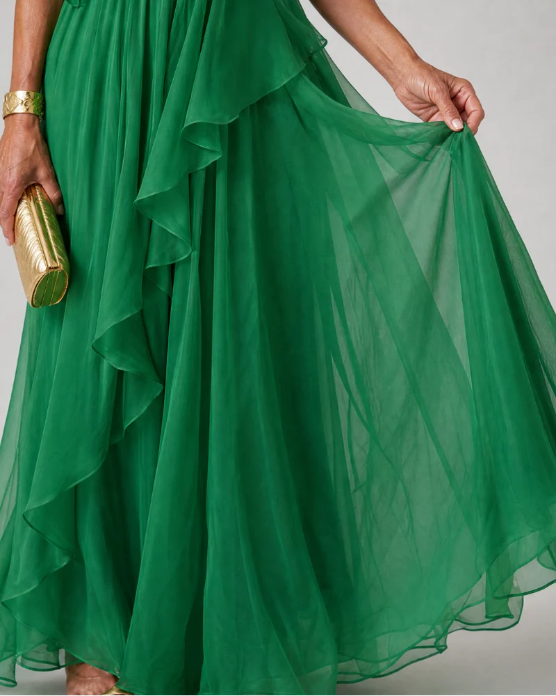 Ela | Cascading Ruffle Maxi Dress