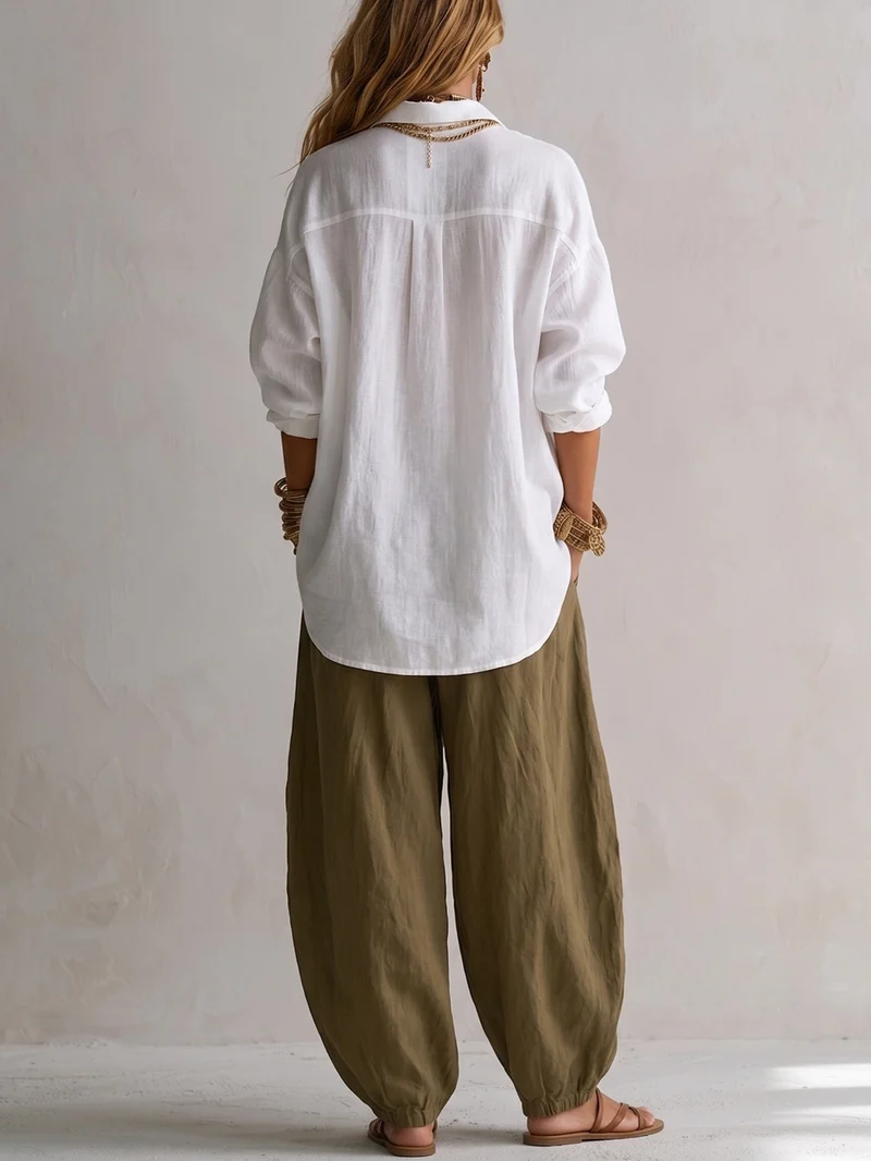 Harper | Relaxed Linen-Look shirt & pants Set