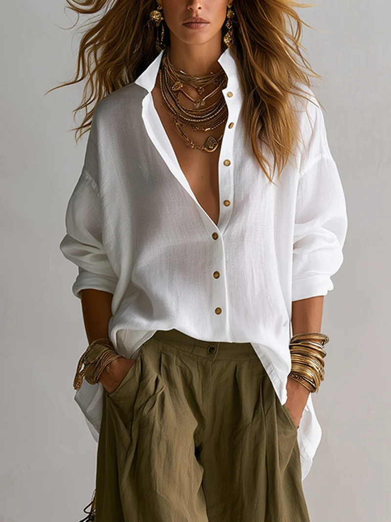 Harper | Relaxed Linen-Look shirt & pants Set