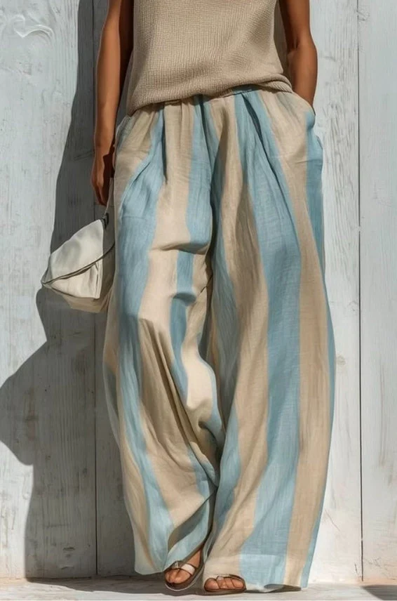 Scarlett | Striped Wide-Leg Trouser & Knit Top Set
