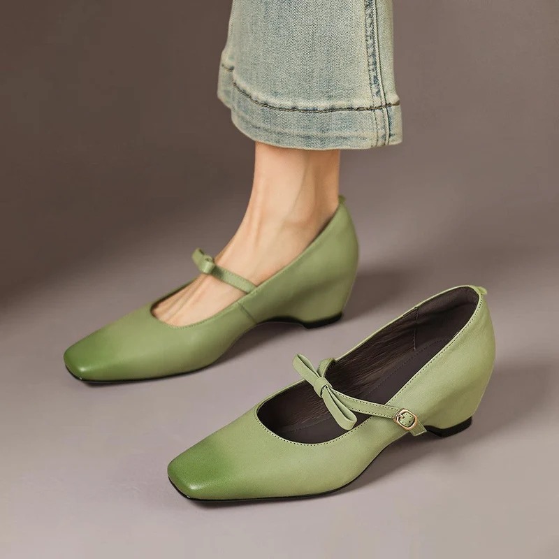 Bryony | Bow-Strap Mary Jane Pump with Concealed Heel