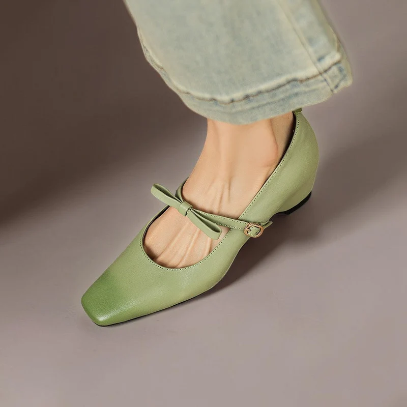Bryony | Bow-Strap Mary Jane Pump with Concealed Heel