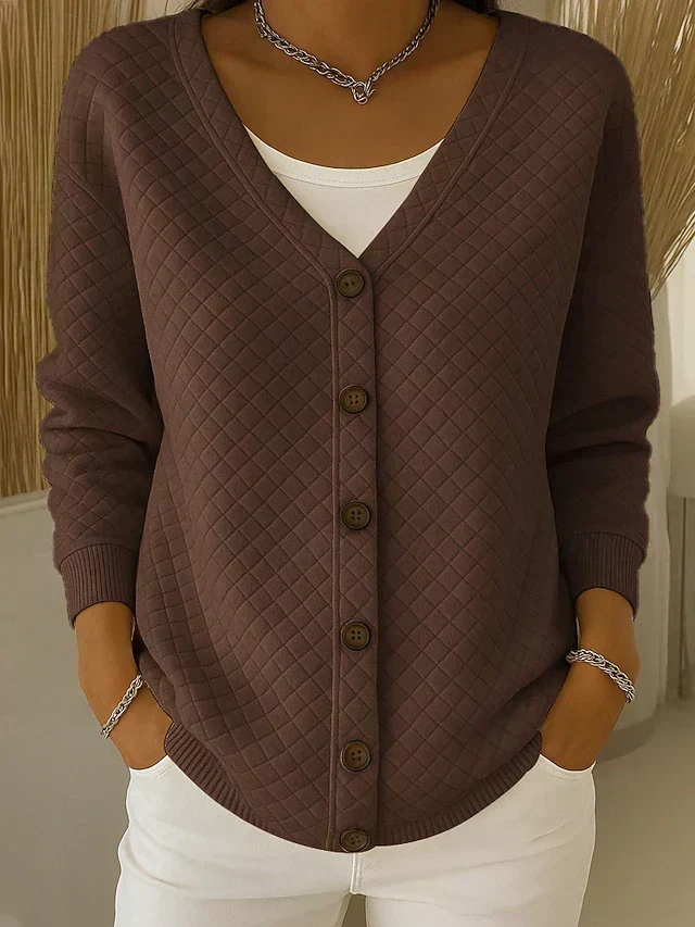 Laverne | Quilted Button-Front Cardigan