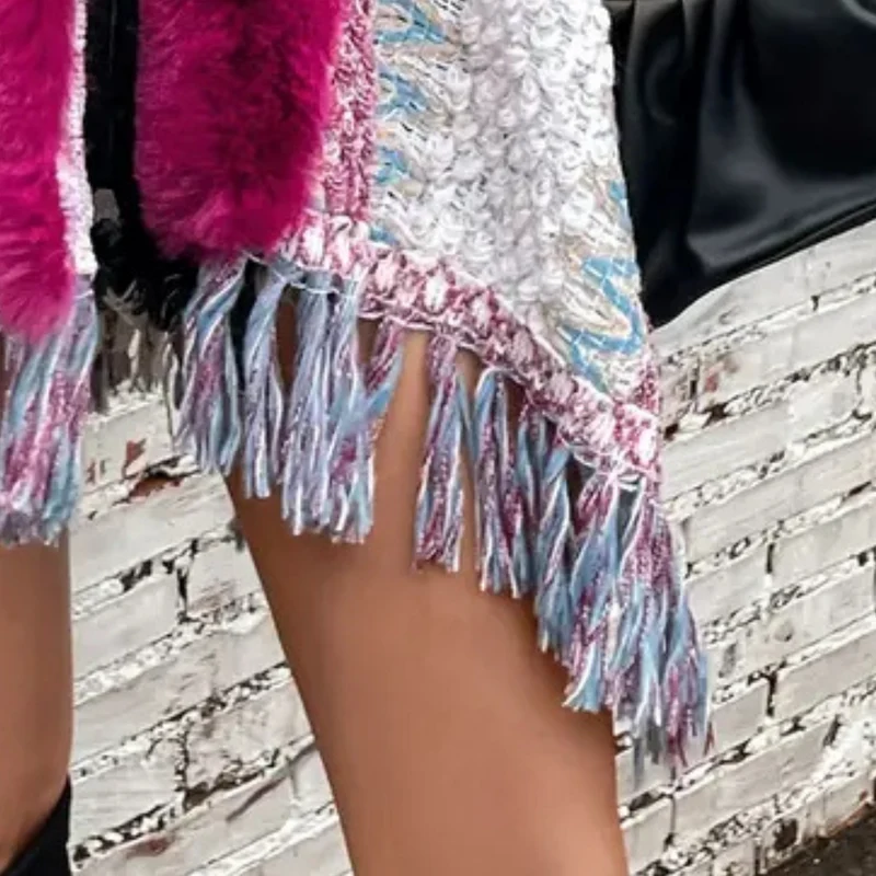 DANITA - Châle Cape à Franges Tendance pour Femmes