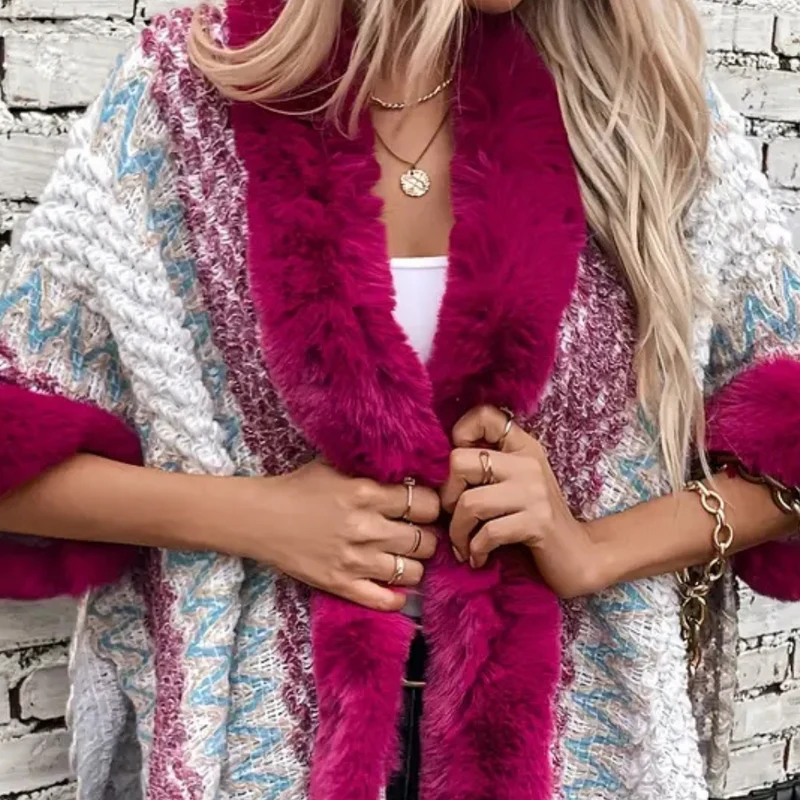 DANITA - Châle Cape à Franges Tendance pour Femmes