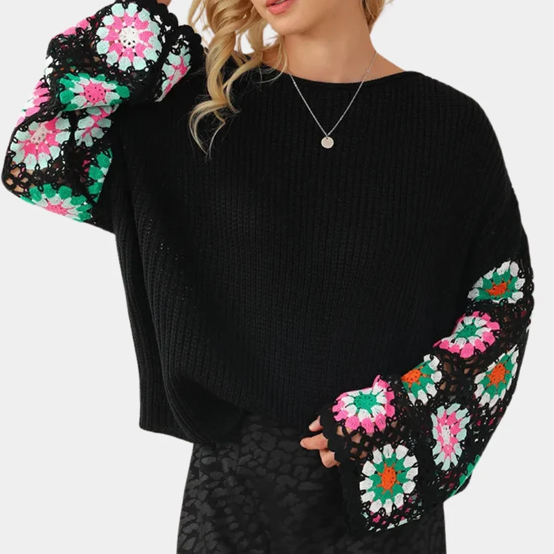 VICTORIA - Pull de Fleurs Sophistiqué pour Femmes