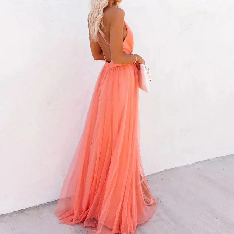 Darlène | Robe Maxi Lumière Corail