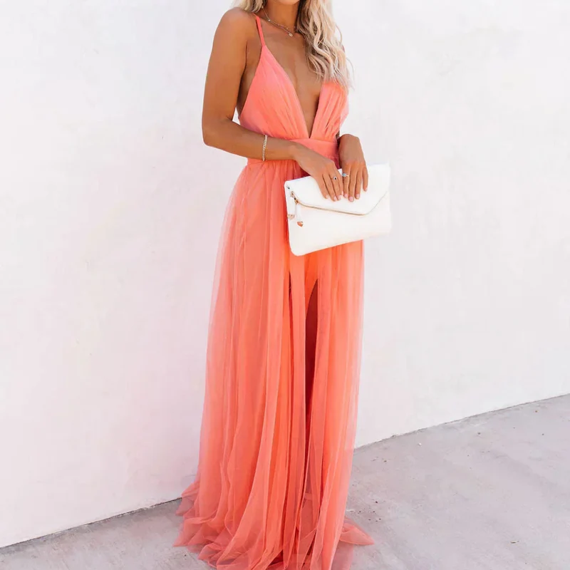 Darlène | Robe Maxi Lumière Corail