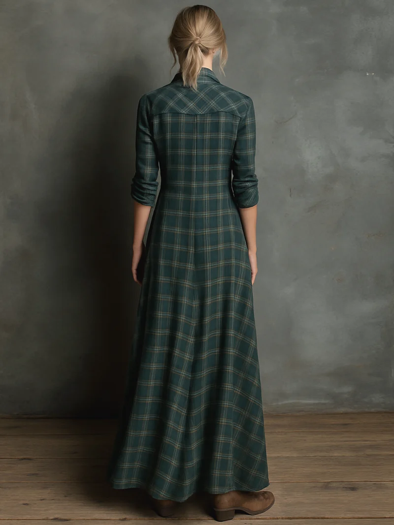 Graziella | Robe maxi rayée avec col