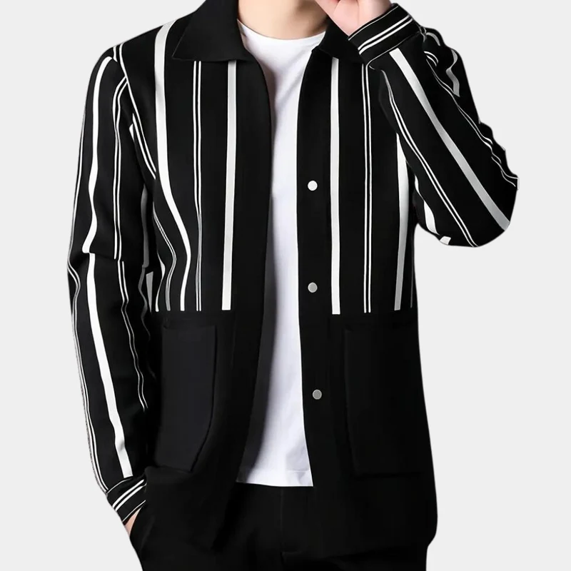 EMILIO - Gilet Rayé Chic pour Hommes en Style Décontracté