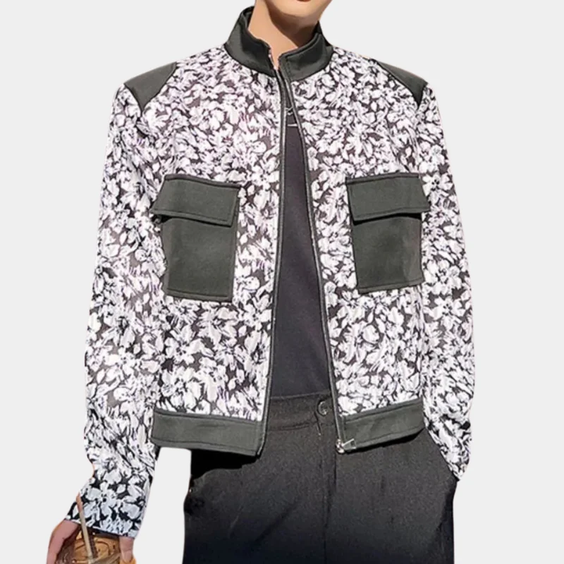 MANACCA - Veste Moderne à Col Haut pour Hommes