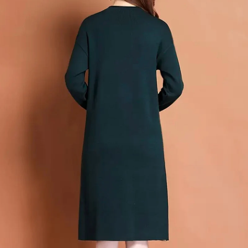 THEADORA - Robe en Tricot à Col Montant pour Femmes