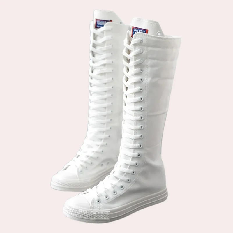AMABELLE - Bottes Élevées en Dentelle A la mode pour Femmes