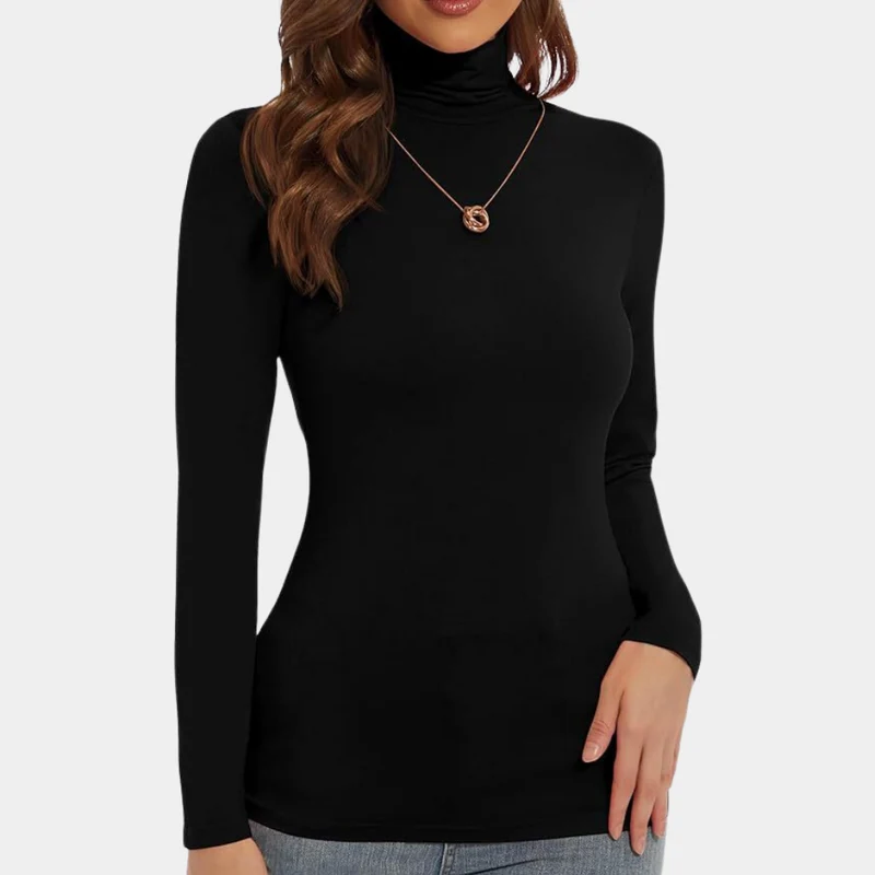 IVYANNA - Chemise à col roulé classique pour femmes