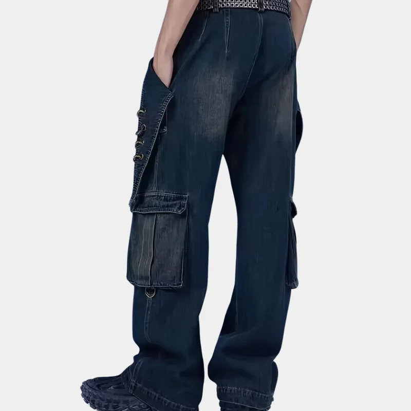 BRENEON - Pantalons en Jean Droits à Poches Pratiques pour Hommes