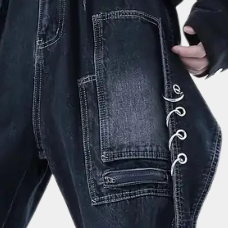 BRENEON - Pantalons en Jean Droits à Poches Pratiques pour Hommes