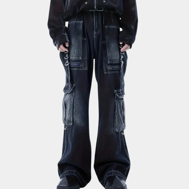BRENEON - Pantalons en Jean Droits à Poches Pratiques pour Hommes