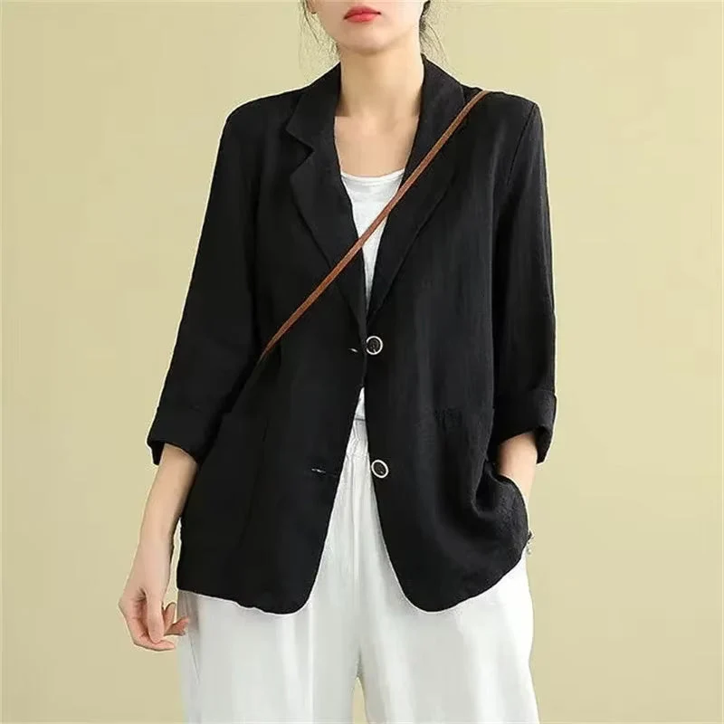 Veste de Blazer Femme Élégante en Lin
