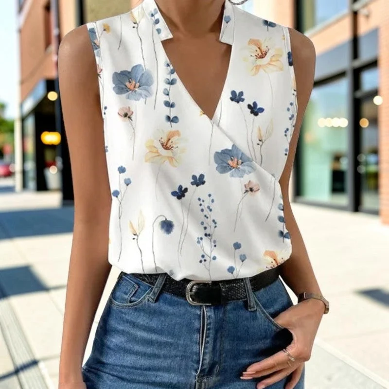 Débardeur Femme Chic à Col V Croisé