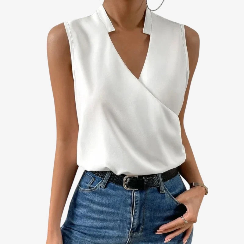 Débardeur Femme Chic à Col V Croisé
