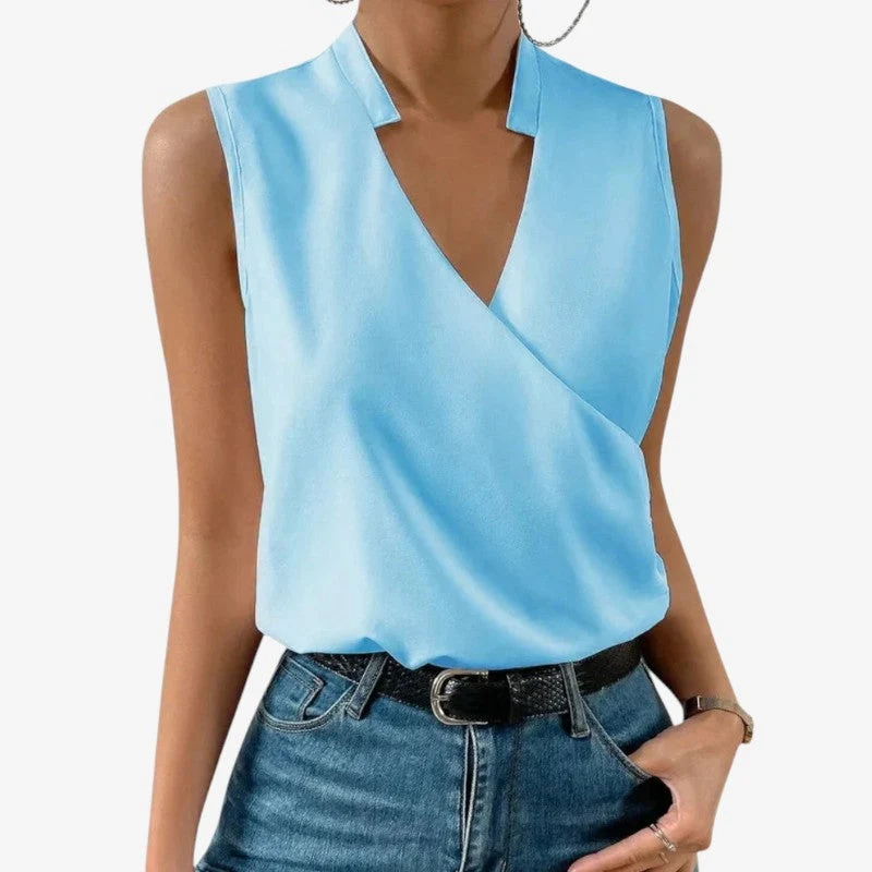 Débardeur Femme Chic à Col V Croisé